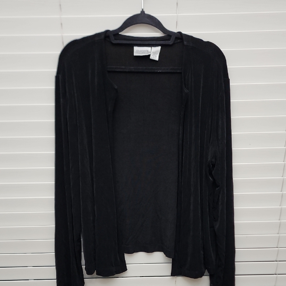 Chico's Classic Black Open Cardigan